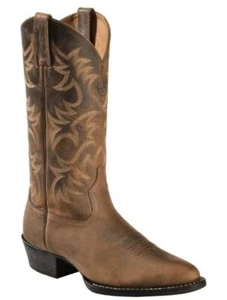 Ariat Mens Heritage Western Round Toe Cowboy Boots Distressed Brown #10002204 - Picture 1 of 7