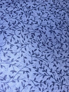 Vintage Fabric Polyester Knit Denim Blue Leaves & Vines Garment Dress Jumpsuit - Picture 1 of 4