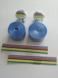 NOS CINELLI WORLD CHAMPION END PLUGS CAPS W/ BENOTTO HANDLEBAR BLUE TAPES - Picture 1 of 6