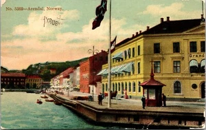 Postal Arendal Noruega PM 1911 estación West Roxbury - Imagen 1 de 2