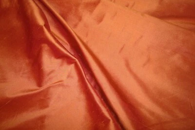 1 of 19 yds Dupioni 100% SILK Fabric Sunset Russet Clothing Drapery 54"w BTY - Image 1 of 4