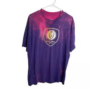 MLS Orlando City T-Shirt Men's Large Tie Dye Colorful Graphic Print Crew Soccer - Picture 1 of 10