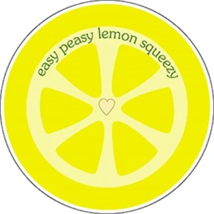 FOOD EASY PEASY LEMON SQUEEZY Premium Quality Artwork Decal STICKER - 3.5" Round - Picture 1 of 1