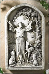 Saint St Francis Patron of Animals Peace Tree Figurine Patio Garden Home Statue - Picture 1 of 1