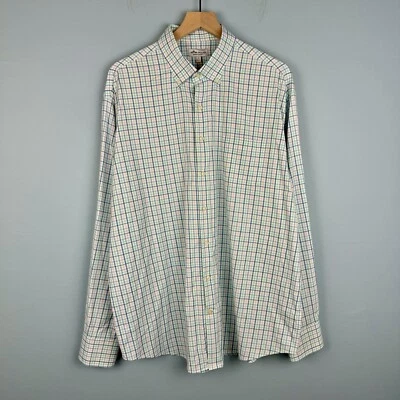 Peter Millar Summer Comfort Mens Blue Green Pink Plaid Button Up Shirt Size XL - Image 1 of 4