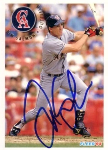 Tim Salmon autographed signed auto autograph California Angels 1994 Fleer card - Image 1 of 1