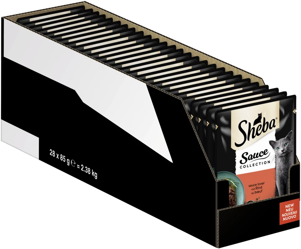 SHEBA Nassfutter Katzen Sauce Collection Rind 28x85g Portionsbeutel
