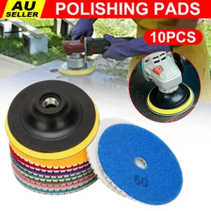 AU 10X 50-6000 Grit Diamond Polishing Pads/Wet Dry Granite Stone Concrete Marble - Picture 1 of 12