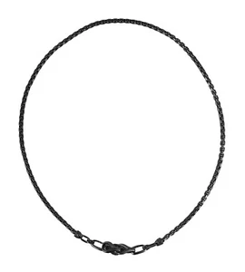 JOHN HARDY ASLI CL. KETTE ST. SILBER 5 mm MATTSCHWARZ RHODIUM 26" HALSKETTE NEU - Bild 1 von 11