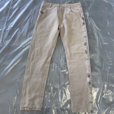 Diesel Black Gold Pants Button Fly Drawstring Brown Linen Blend Men’s W31 L31 - Image 1 of 4
