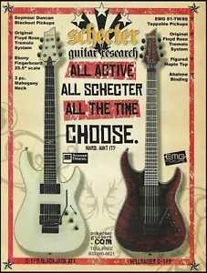 Guitarra Schecter C-1 BlackJack ATX y Hellraiser C-1 FR publicidad anuncio impresión - Imagen 1 de 3