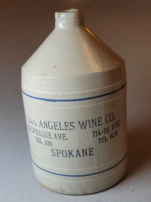 RARE Red Wing (?) One Gallon Los Angeles Wine Co Spokane Advertising Jug  - Image 1 of 4