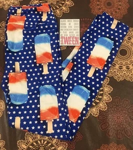 4 Pairs Lularoe Tween Leggings 4th July Americana NWT - Picture 1 of 8
