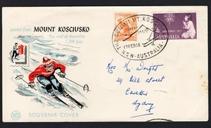 RARA PORTADA DE RECUERDO DE AUSTRALIA 1958 PUBLICADA EN LA CUMBRE DEL MONTE KOSCIUSKO - Imagen 1 de 3