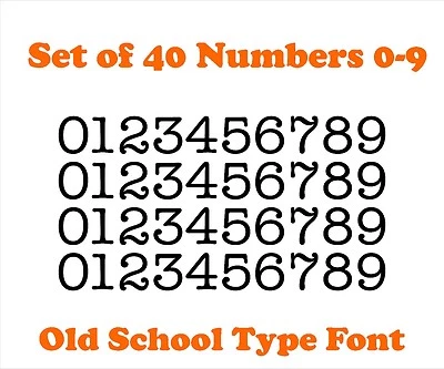 Виниловые наклейки с цифрами 0-9 — шрифт старого типа — выберите цвет, размер от 1/2 дюйма до 4 дюймов - Изображение 1 из 2