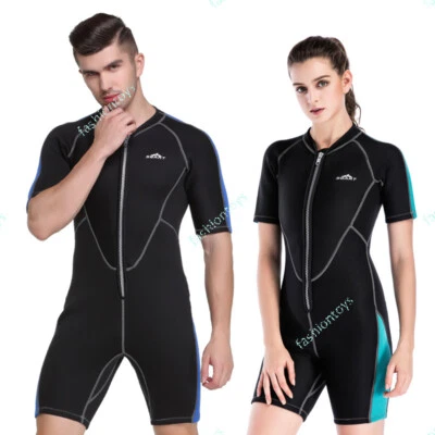 Urban Beach Mens Women Adult Shorty Shorty 2mm Summer Wetsuit Flatlock Surf Swim - Image 1 of 4