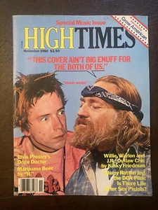 Willie Nelson HIGH TIMES Magazine Johnny Rotten Elvis Presley Kinky F. Nov 1980 - Picture 1 of 8