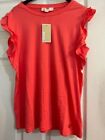 Michael Kors Women's Short Sleeve Top ❤️  Sz. L SANGRIA Color MSRP $84 New w/tag