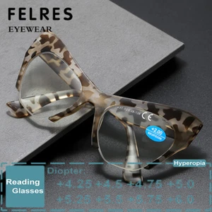 Gafas de lectura de alta resistencia para ojo de gato gafas presbicias clásicas para mujer +5,0 +6,0 - Imagen 1 de 18