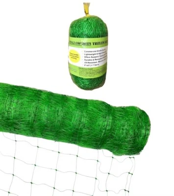 Green Plastic Trellis Netting for Climbing Plants - COMMERCIAL GRADE Trellis Net - Image 1 of 4