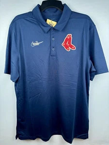 Nike Dri-Fit Cooperstown Collection Boston Red Sox Polo Navy Mens Size Large - Picture 1 of 8