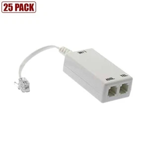 25x ADSL ADSL2 DSL Modem Telephone Phone Fax InLine Splitter Filter Network RJ11 - Picture 1 of 1