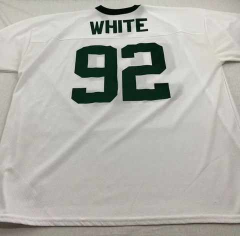 Reggie White #92 Logo 7 Green Bay Packers Football Jersey NFL White Mens 2XL Vtg Cover