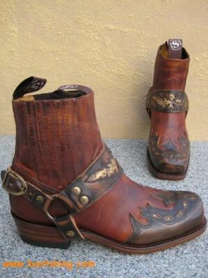 Sendra Boots Bikerboots Farmer Stiefel braun Leder Handmade Gr. 38 bis 45 - Bild 1 von 4
