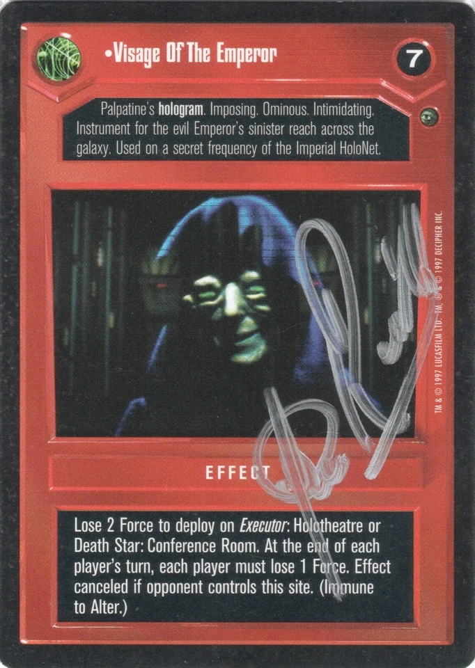 Star Wars CCG - Clive Revill † (Emperor voice) - signed card - autograph - Bild 1 von 1