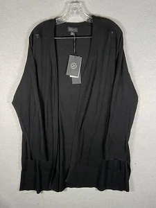 NWT Cashmere Black Cardigan Sweater Carlisle Collection Size XXL - Picture 1 of 12