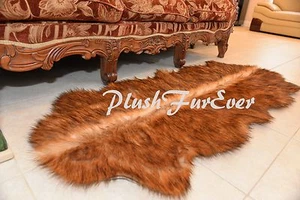 24"x59" GRIZZLY BEARSKIN Runner Rug Super Plush Area Rug Couch Sofa Decor Suede - Picture 1 of 9