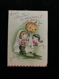 Vintage 1950s Halloween Greeting Card • Gibson Greeting Card Co. Have Fun Boo🎃 - Picture 1 of 7