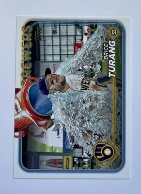 2024 Topps Brice Turang Golden Mirror Image Variation #570 SSP Brewers  - Image 1 of 2