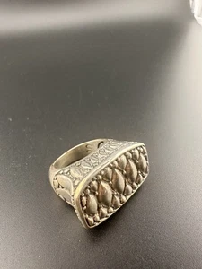 Vintage Sterlingsilber Statement-Ring markiert UC in Bali Kiesel Textur 23,11 Gramm - Bild 1 von 7