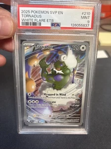2025 POKEMON WHITE FLARE POKEMON CENTER ETB PROMO #210 TORNADUS PSA 9 - Foto 1 di 2