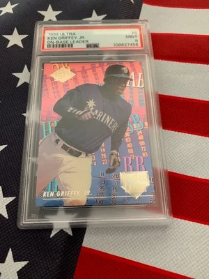 PSA Ken Griffey Jr. 1994 Ultra, LÍDER BASE # 6, esquinas y bordes nítidos Foto 1 de 4