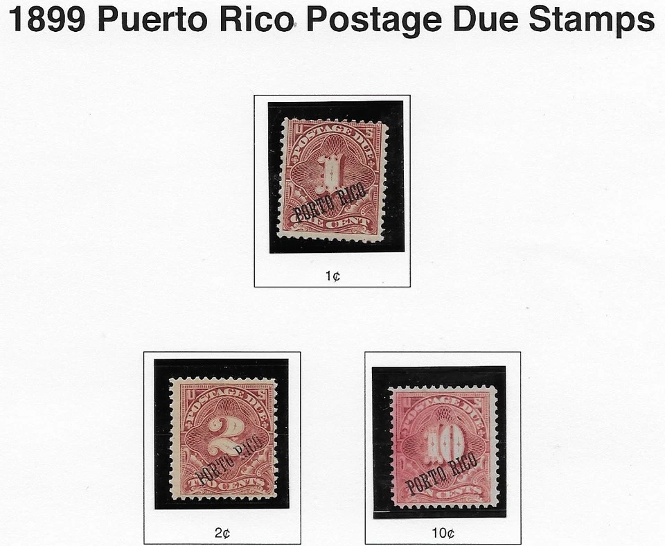 Puerto Rico, Scott J1-J3 , Mint, NG, NH, F/VF - Image 1 of 1