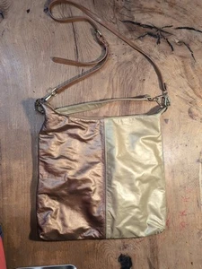 Bolso de hombro de mano vintage de cuero Reem dorado, bronce y plata - Increíble estado - Imagen 1 de 9