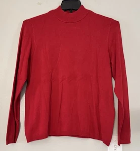 Chico's Addison Pullover Rojo rot Stehkragen L/S lässig Lagenlook Gr. 2 Neu mit Etikett - Bild 1 von 11