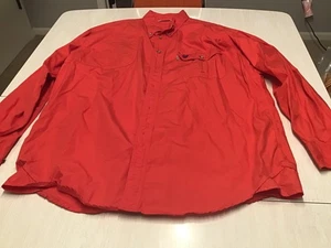 Vintage Beretta Red Shooting Shirt Long Sleeve Padded Shoulder Vented Back XL - Picture 1 of 9