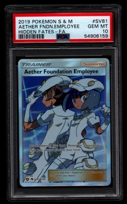 Aether Foundation Employee PSA 10 Hidden Fates SV81/SV94 Holo Full Art - Image 1 of 2