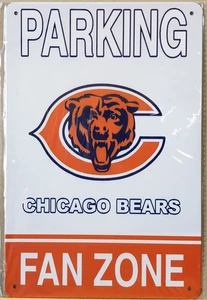 Chicago Bears Parkplatz Fan Zone Blechschild Männerhöhle Wanddekor 11,75" x 7,875" - Bild 1 von 2
