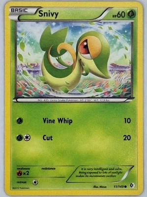 Snivy 11/149 Pokemon - Black and White Boundaries Crossed MP - Image 1 of 2