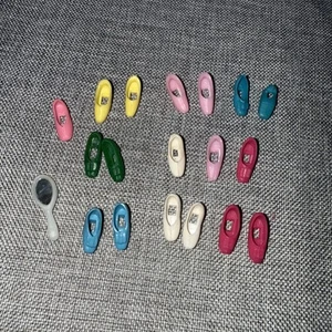 Vtg Topper DAWN & Friends Dolls Shoes Lot 7 Pairs 4 Singles & Mirror - Picture 1 of 6
