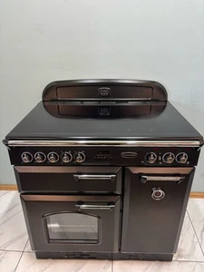 ALL ELECTRIC RANGEMASTER CLASSIC 90 CM RANGE COOKER IN BLACK AND CHROME. ED-246 - Picture 1 of 12