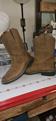 Botas de Vaquero Justin Marrón Gamuza, Juvenil 4D. Maravilloso estado! Foto 1 de 4