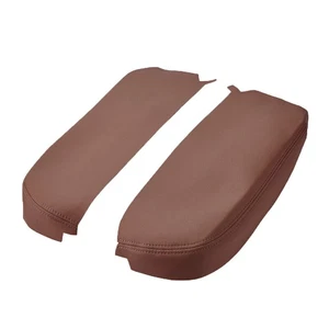 2 PCS Brown Leather Center Console Lid Armrest Cover Skin For Acura MDX 2007-13 - Picture 1 of 11