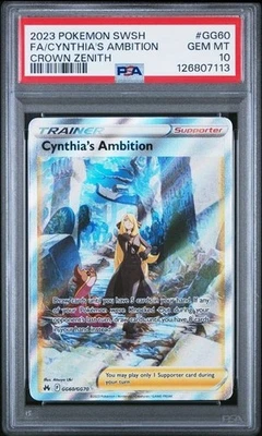 Pokemon Cynthia's Ambition Crown Zenith Galarian Gallery Full Art #GG60 PSA 10 - Image 1 of 2