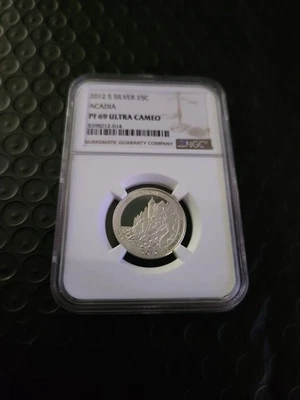 2012 Silver Acadia Quarter NGC PF69 Ultra Cameo - Image 1 of 2