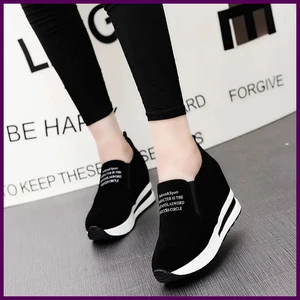 Arrivo Scarpe Donna Zeppa Aumento Scarpe Nero Scarpe Donna Sneakers Tempo Libero - Foto 1 di 26